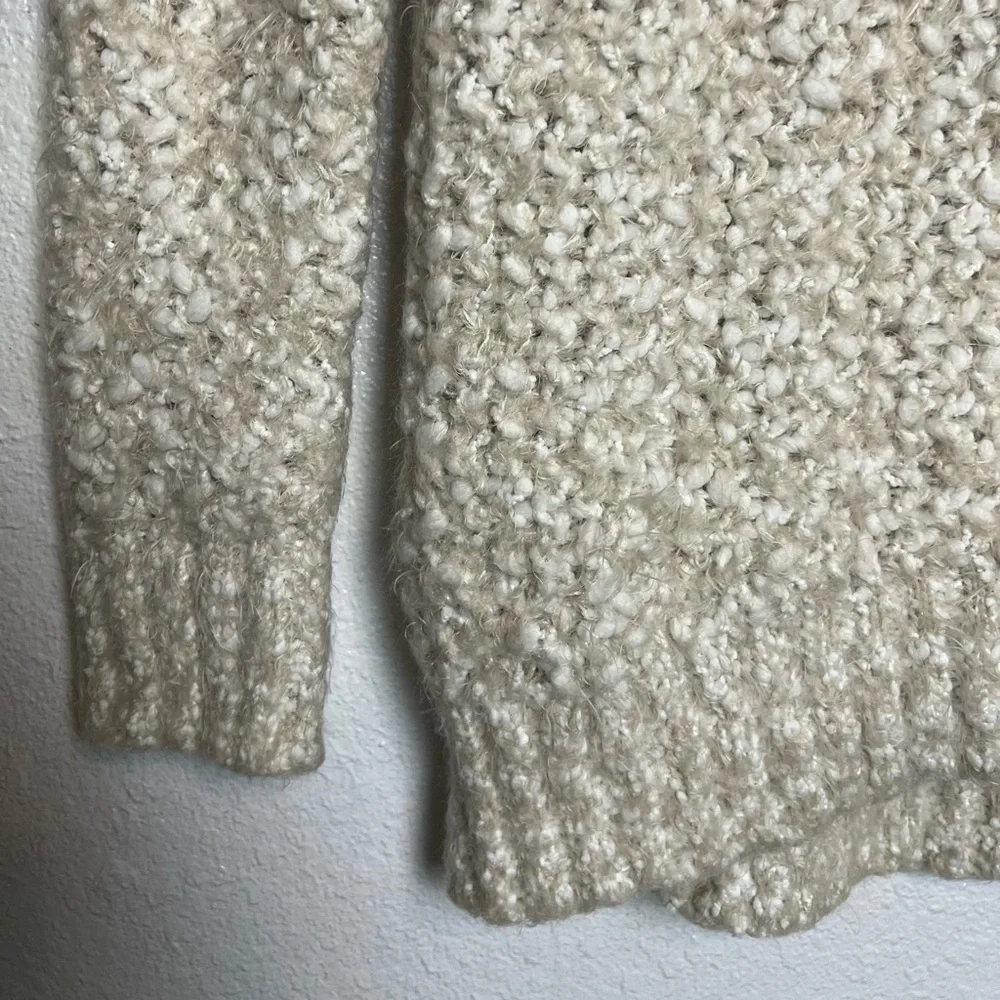 POL Cozy Knit Chunky Super Soft Turtleneck Sweater Cream Large